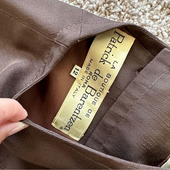 Vintage 1960’s Patrick de Barentzen Belted Dress in Brown Size 12 - Picture 6 of 7